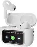 Premium Quality Full-Color LED Touchscreen Control Earbuds Active-Noise Cancellation(ANC)(ENC) Earbuds  (white) (black)