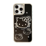 Gilt Apple 16promax mobile phone case flash diamond cat magnetic suction bracket iphone15 electroplating 17 Huawei application