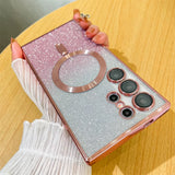 Bling Bright Cover For Samsung Galaxy S25 S24 S23 S22 S21 S20 Plus FE Note20 Ultra Glitter Case  Plat Wireless MagSafe Magnetic