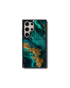 Teal and Gold Swirl Phone Case