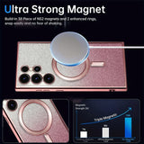 Bling Bright Cover For Samsung Galaxy S25 S24 S23 S22 S21 S20 Plus FE Note20 Ultra Glitter Case  Plat Wireless MagSafe Magnetic